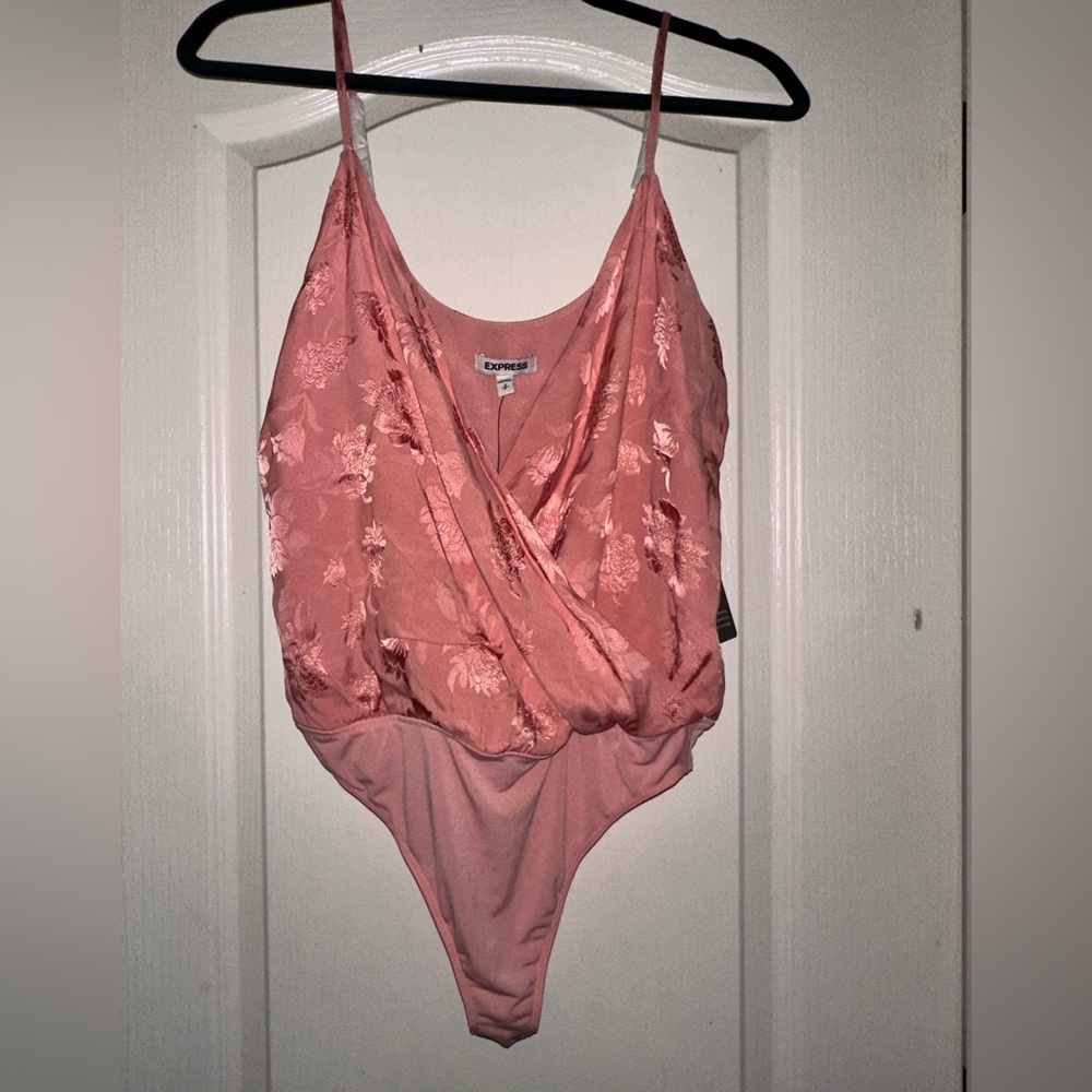 Express Deep Plunge Silky V-Neck Bodysuit Tank NWT